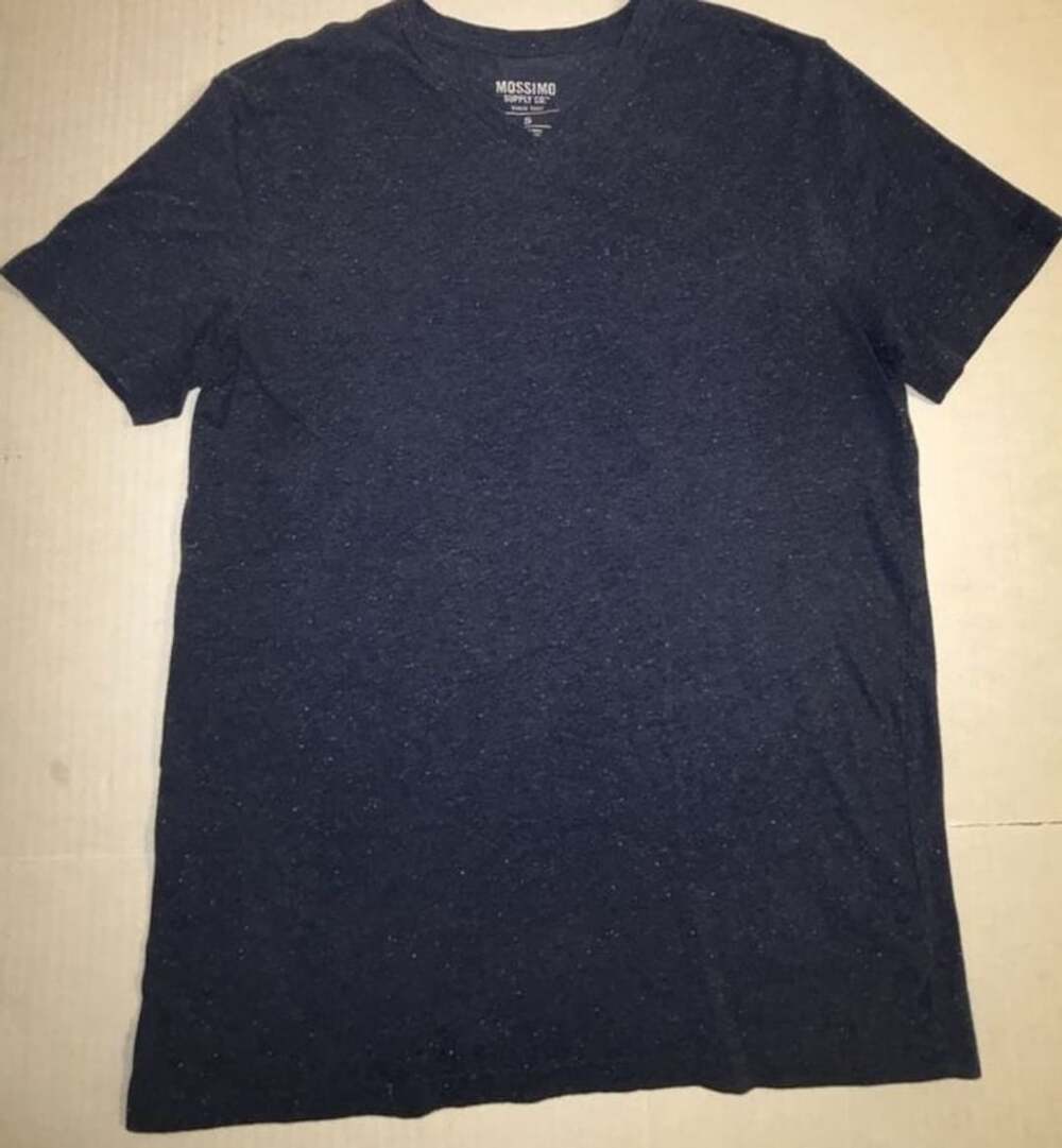 Mossimo Supply Co. V-Neck T-Shirt Size S Blue Speckled Short Sleeve Tee